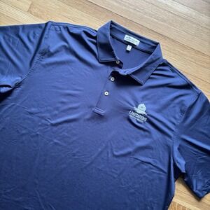 Peter Millar Polo Shirt Mens XL Summer Comfort Golf Performance Navy Blue Logo